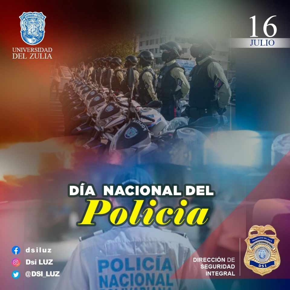 DSI_LUZ's tweet photo. Desde la Dirección de Seguridad Integral de LUZ, rendimos homenaje a aquellos que, con valentía y dedicación, trabajan incansablemente para proteger la seguridad y el bienestar de la ciudadanía.

¡FELICIDADES A TODOS LOS POLICIAS EN SU DÍA!

#DSI 
#dsiluz
#Efemerides https://t.co/Hm5PwTNQAK