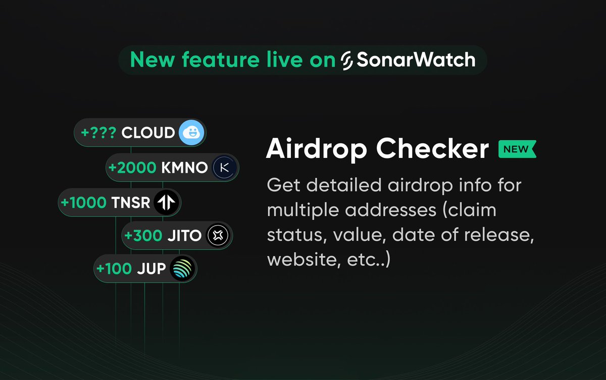 jup_portfolio's tweet photo. A brand new feature is now live!

✨The Airdrop Checker ✨

- Check your allocations for any wallet
- Get detailed info about each airdrop (claim date, value, status, etc..)
- Check for up to 12 wallets in a row 

Try it now : https://t.co/Ky29wcWrGR https://t.co/udymg3Aa6q