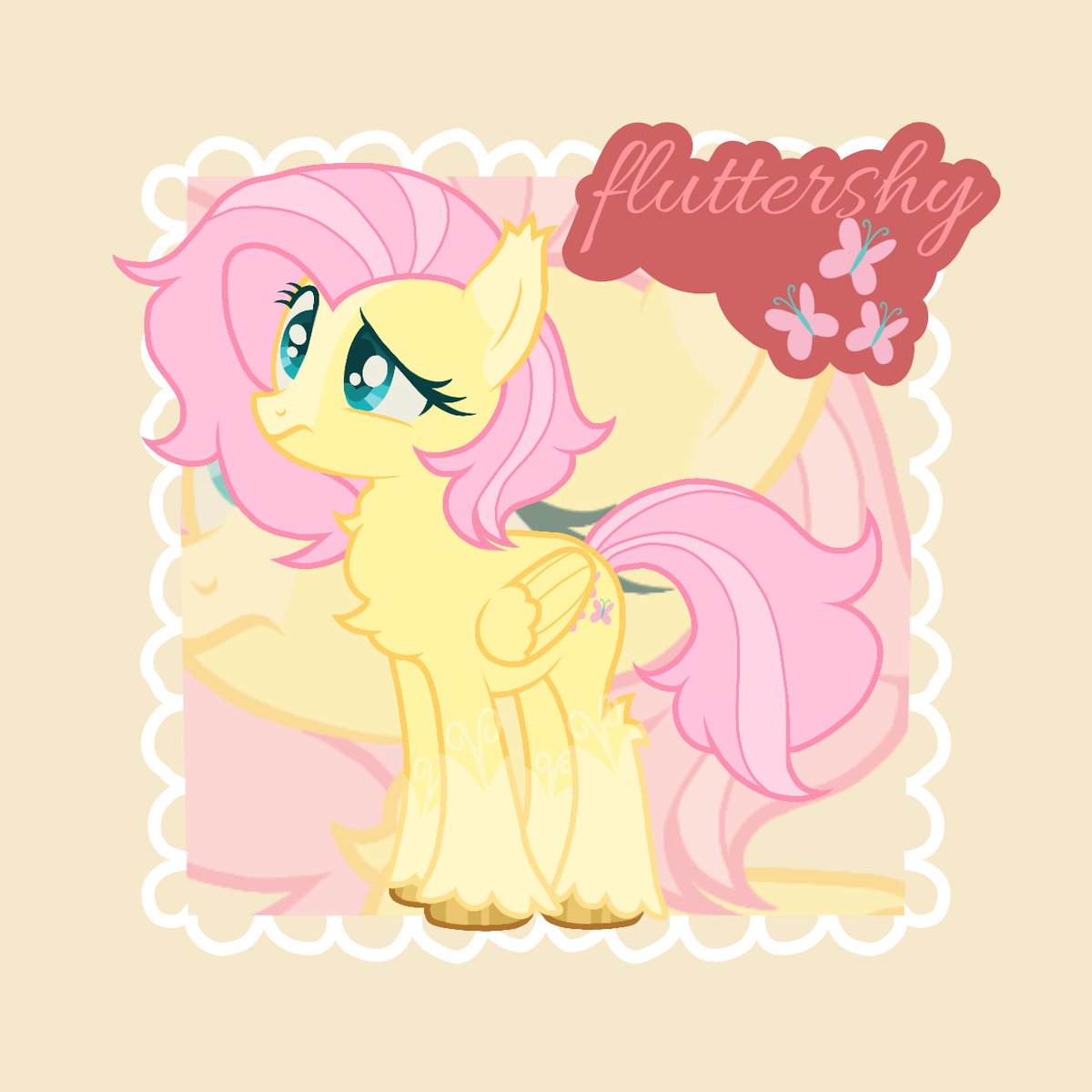bambishyy's tweet image. #FLUTTERSHY redesign !! 

sorry guys fluttershy doesnt have her tail or hair extensions in :3 just made her generally fluffier and gave her butterfly shaped markings on her legs !