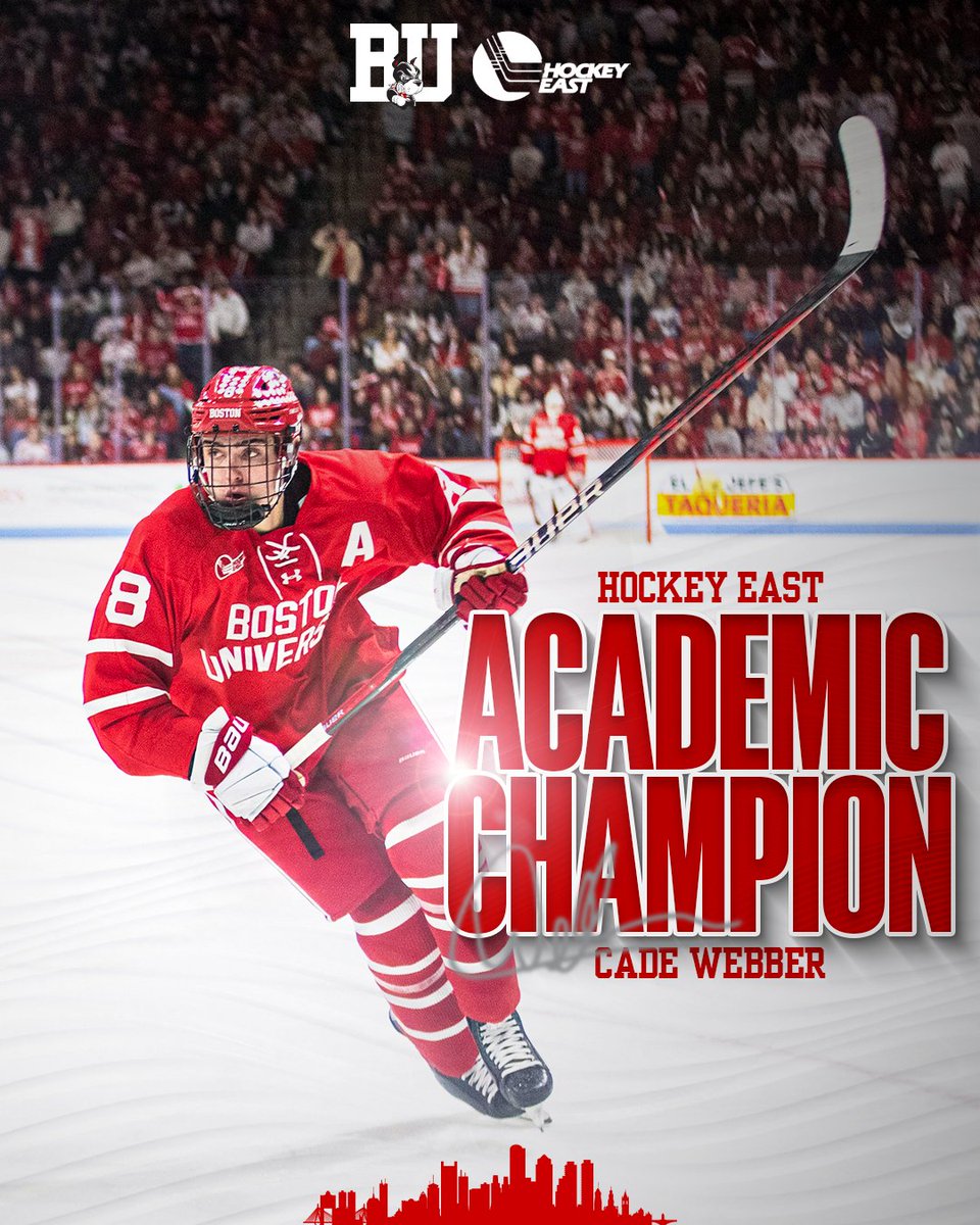 TerrierHockey's tweet photo. Congrats to Cade Webber on being selected as one of the two inaugural recipients of the Hockey East Academic Champion Award, which honors outstanding accomplishments both on the ice and in the classroom!

#ProudToBU

https://t.co/svpaCXIv9L https://t.co/o5bwjFN2Yh