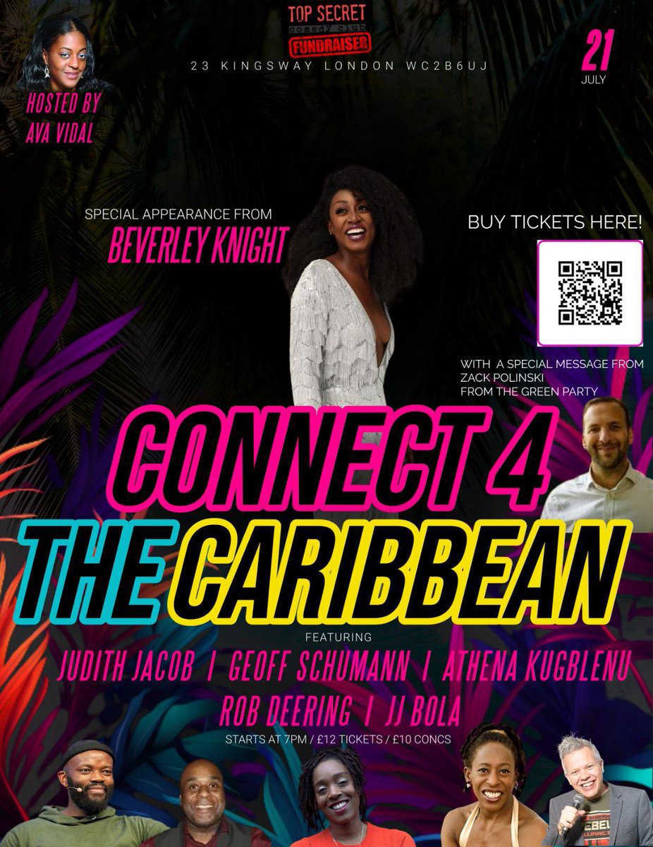 Beverleyknight's tweet photo. Join us for a night of comedy, poetry spoken word (plus a song from me) as we Connect 4 The Caribbean. There will prizes and raffles to be won. All proceeds from the night will be donated to Caribbean relief efforts ❤️

Tickets: https://t.co/3IzDiFhRm1 https://t.co/Vm5ehKBQuy