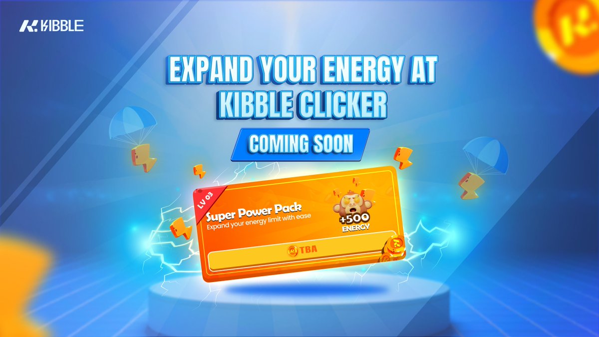 KibbleExchange's tweet photo. ๐ข Exciting Upgrade Crawling into Kibble Clicker Game.
Tired of running out of energy and missing out on earnings?
Our new feature boosts your energy, smashing limits and unlocking endless fun with $KIB.
Lookout for more hints! ๐