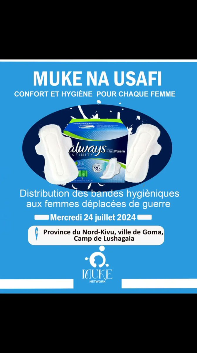 Dans la ville de Goma, République Démocratique du Congo, de nombreuses jeunes filles et femmes déplacées par la guerre font face à des difficultés pour accéder aux produits d'hygiène de base, tels que les bandes hygiéniques. 

#mukenetwork
#mukenausafi
#menstruationmatters