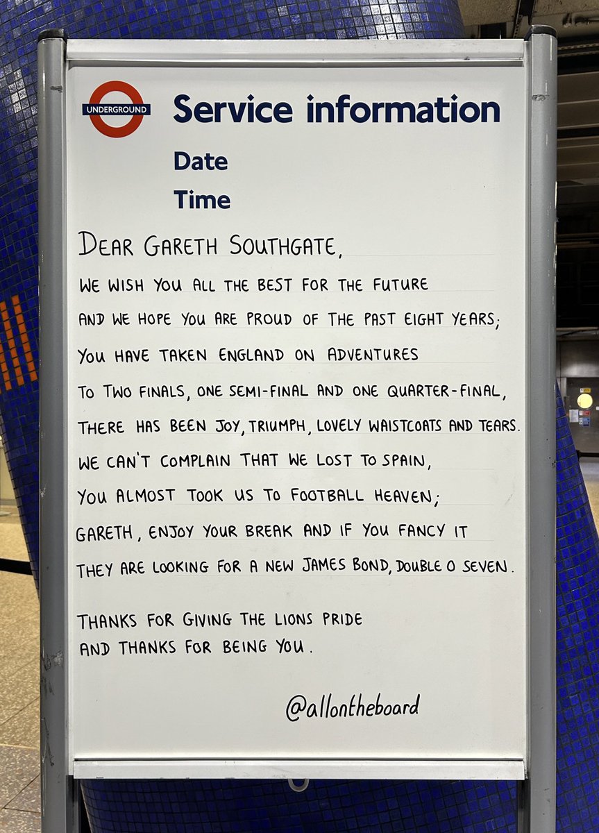 Dear Gareth Southgate, we wish you all the best for the future and we hope you are proud of the past eight years and the adventures you took England on. Thanks for the memories, and thanks for giving the lions pride. 

#GarethSouthgate