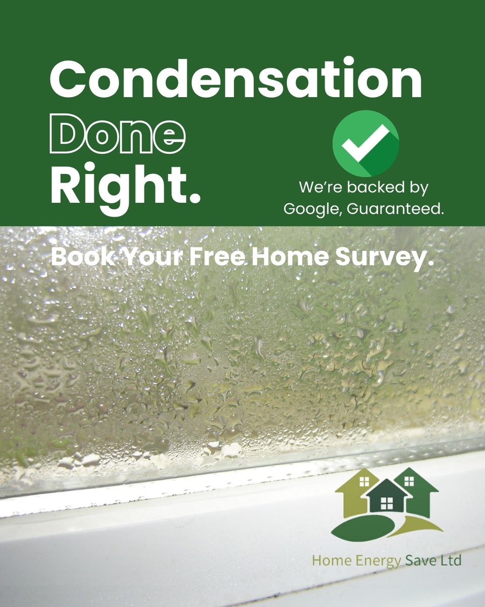 🏡 Here at Home Energy Save, we do damp right. That includes condensation! 💦

Unfortunately, if left untreated condensation can lead to further issues including cold spot and mould 

Book your survey here - homeenergysaveuk.co.uk/#contact 📲

#HomeEnergySave #damp
