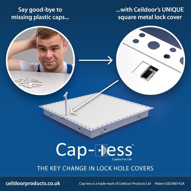 Ceildoor's tweet image. Fed up with plastic caps falling out of Access Panels? Try our Cap-less feature - a metal lock hole cover that&apos;s built into our panels as standard. Explore more at ceildoorproducts.co.uk/cap-less/  #BuildingProducts #AccessHatch #AccessPanel