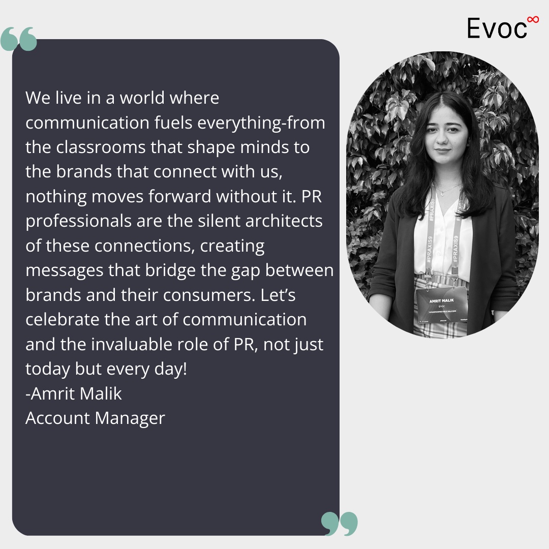 EvocIN's tweet photo. On #WorldPRDay, step into the world of PR through our team's eyes. Each viewpoint offers a unique perspective on how PR shapes narratives and drives change.
.
.
.
#WorldPRDay #PublicRelations #PRPros #TeamInsights #ThoughtLeadership https://t.co/6Q3DASF6X4