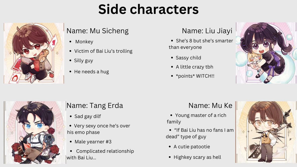 jellymaos's tweet photo. I made a presentation on why you should read “I became a god in a horror game” by Pot Chili Fish!! 

Are you looking for a beautifully executed plot, romance that’ll make you scream gag and cry, found family trope? READ GHG 🫵🫵

#我在惊悚游戏里封神 #ghg #danmeitwt #danmei https://t.co/OBlG50unK3