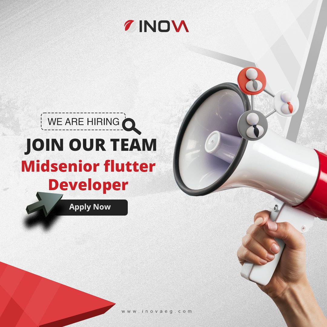 inovaeg's tweet photo. Inova is seeking to hire a mid-senior Backend developer - java and mid-senior flutter developer. Be a part of our team and work with our clients around the world.
If you're interested in enhancing your skills with us, don't hesitate to apply here:
https://t.co/swoo86VPhi https://t.co/QDS5CutIx9