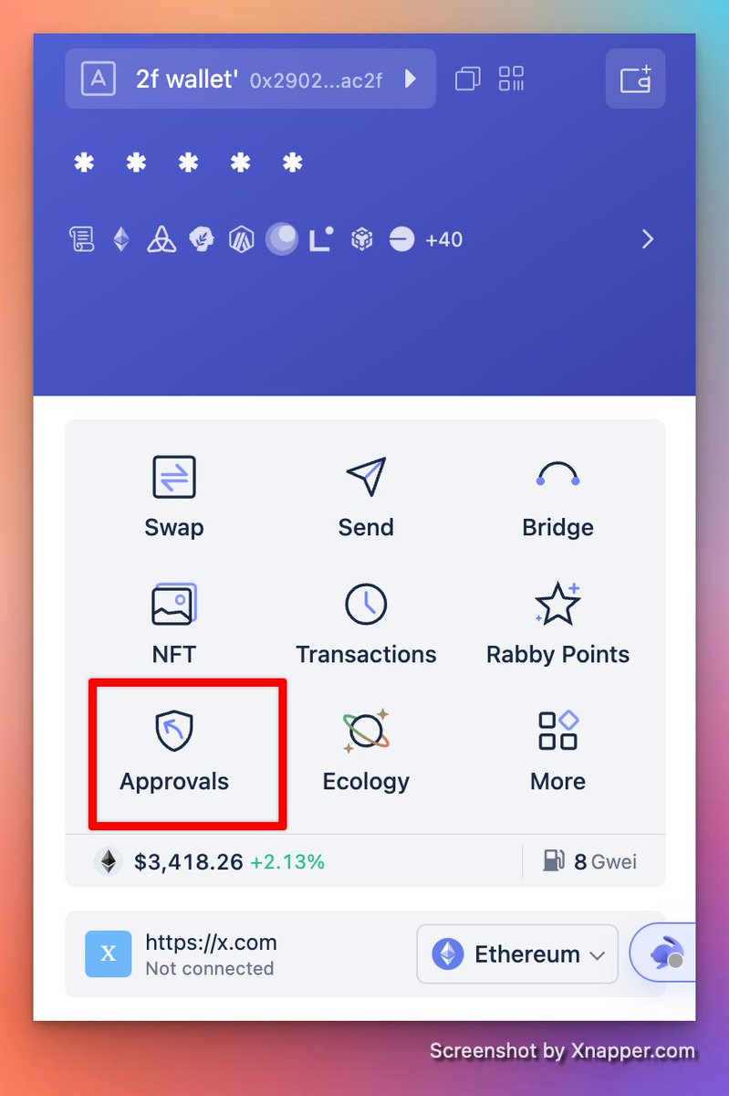 mztacat's tweet photo. ⚠️ URGENT:   REVOKE https://t.co/eHnFSy1g99 APPROVALS!

🚦 https://t.co/MbWF0g6tZa
OR    .  .
🚦 Rabby wallet Interface https://t.co/bNGACgk0vz