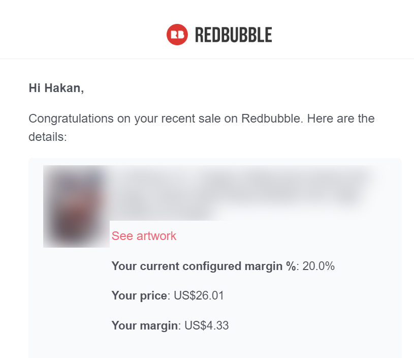 Aylar önce Redbubble'a yapay zeka ile birkaç tasarım üretip yüklemiştim. Dün Amerika'ya telefon kılıfıyla bir satış geldi. Tasarım sayısını artırıp nasıl bir dönüş alacağıma bakacağım.