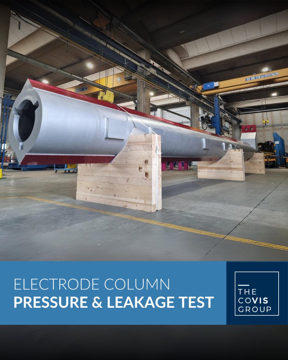COVIS_Italy's tweet photo. We are proud to present one of our latest achievements: an Electrode Column PHASE 2 built in S355J2 material and guide in Hardox 400, welded with AISI 309 and AISI 312 stainless steels. The component has passed rigorous pressure test and leakage test, with a 12 hours maintenance. https://t.co/oGlwmnUDpA
