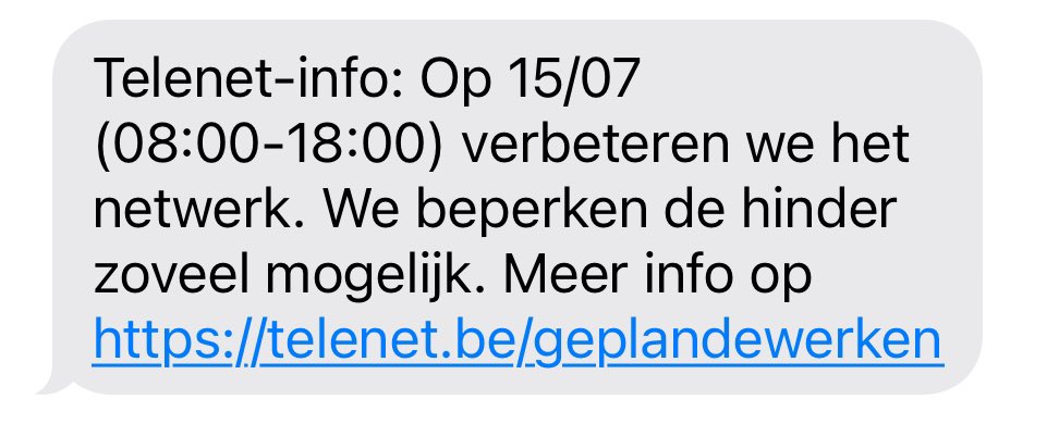 Hoi <a href="/Telenet/">Telenet</a>, we zijn vandaag wel 16/7 voor alle duidelijkheid. Hoeveel keer gaan jullie mijn internet er nog uitflikkeren vandaag? 🤷🏻‍♂️ #Wetteren #Overbeke