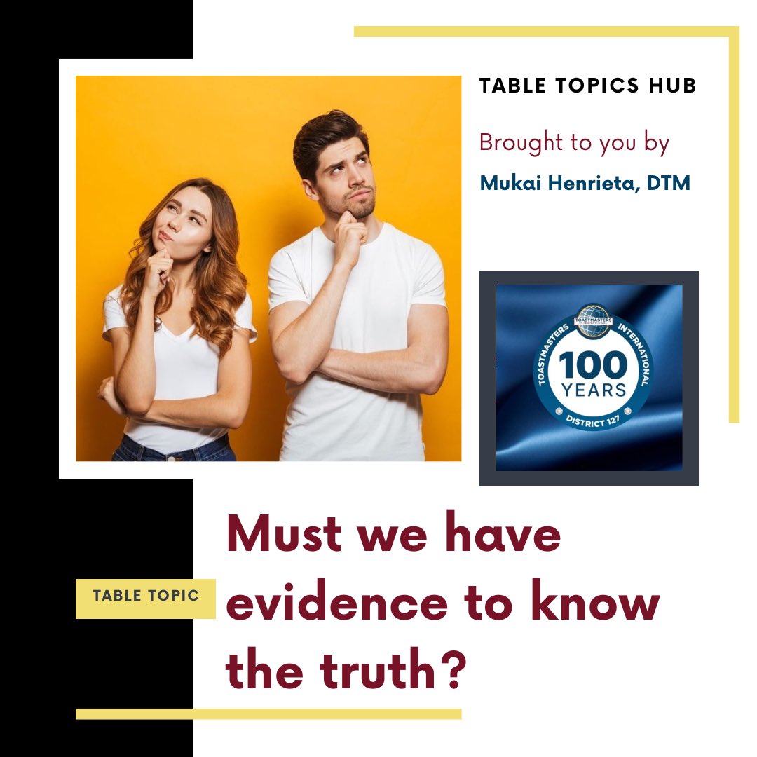 MMutub's tweet image. TABLE TOPICS HUB 🟪🟧🟨
MUKAI HENRIETA, DTM SAYS

#TableTopics #Toastmasters #Mukai #Henrieta #evidence #truth