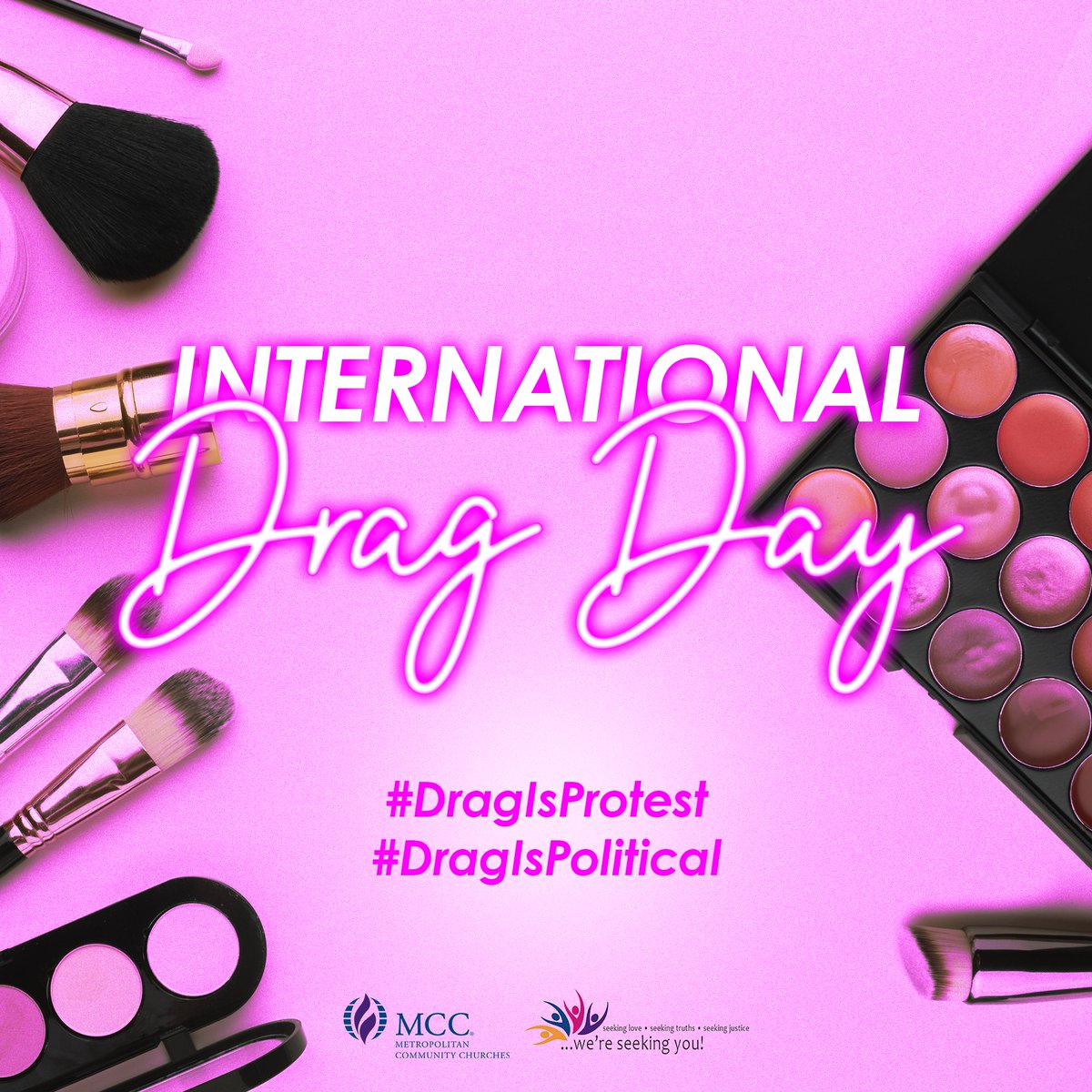 MCCchurch's tweet photo. Werk it for justice! MCC celebrates #InternationalDragDay on July 16th! ๐๐๐
Drag isn't just about fabulous fashions & fierce performances. It's a powerful art form with a long history of challenging the status quo!
#DragIsProtest #DragIsPolitical https://t.co/PTz3sW4XXd