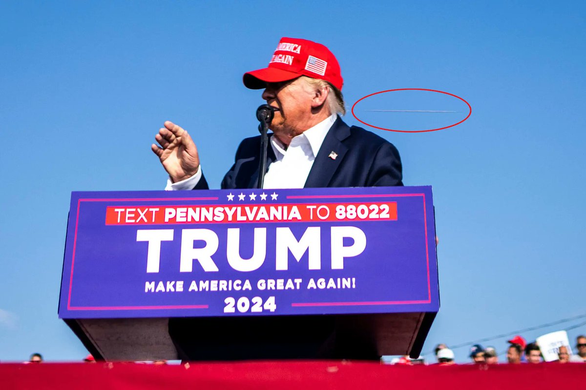 There's a problem with that 'bullet in flight' photo of Trump: The bullet appears to be flying about twice as fast as it should be. I did the math:  

haje.medium.com/theres-a-probl…