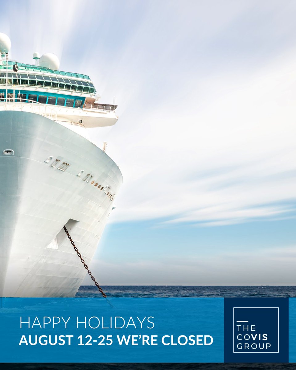 COVIS_Italy's tweet photo. The Covis Group wishes all customers, suppliers, collaborators and their families happy holidays! 🙌🏻  Our offices will be closed from 12th to 25th August for summer rest. We will be back on Monday 26th August.  #Covis #CovisGroup #precisionmachining #welding https://t.co/JTQGHL6bdP