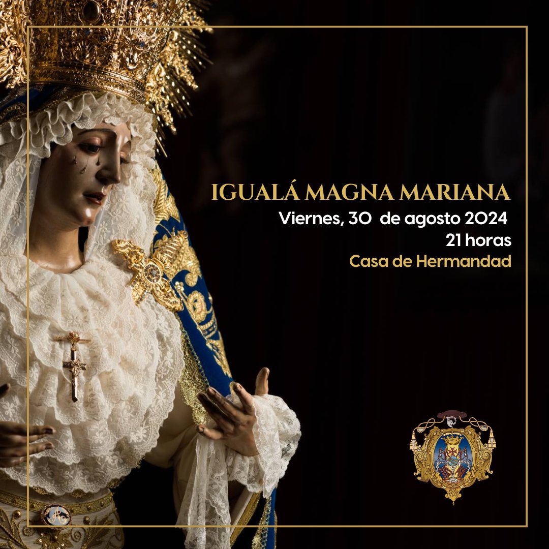𝐌𝐚𝐠𝐧𝐚 𝐌𝐚𝐫𝐢𝐚𝐧𝐚
Con motivo de la Procesión Magna Mariana que tendrá lugar el próximo 12 de Octubre, se informa que la igualá de costaleros tendrá lugar el viernes 30 de agosto a las 21 horas.
Lugar: Casa de Hermandad
#amargurajerez #magnamarianajerez