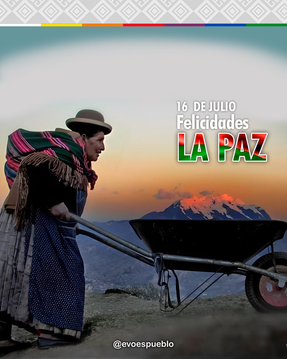 evoespueblo's tweet photo. Hoy celebramos los 215 aniversario de la gesta libertaria de la heroica La Paz, uno de los departamentos que siempre estuvo en la vanguardia de las luchas revolucionarias más importantes de nuestra amada Bolivia. Mando a mis hermanas y hermanos "chucutas" mis más fervientes felicitaciones en su día y que sigan aportando como siempre al desarrollo nacional.