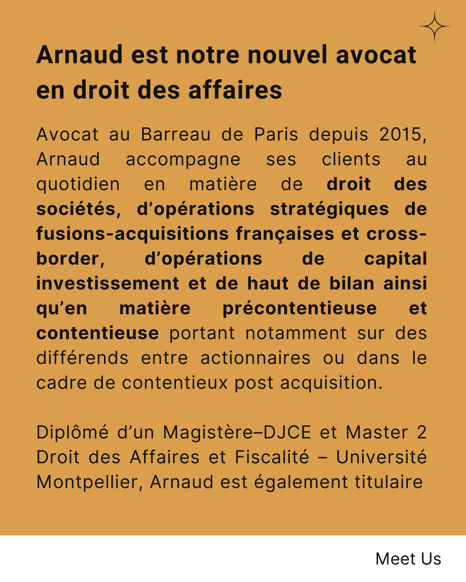 ConstellationL0's tweet photo. [ 🌟 MEET US] Aujourd'hui c'est avec Arnaud Estève, notre nouvel avocat en #droitdesaffaires, que nous faisons connaissance !
Toute l’équipe de https://t.co/EvbQz1PBd8 se réjouit de son arrivée qui vient renforcer l’équipe en charge des opérations sur le capital des sociétés. https://t.co/pNVhtJHUaF