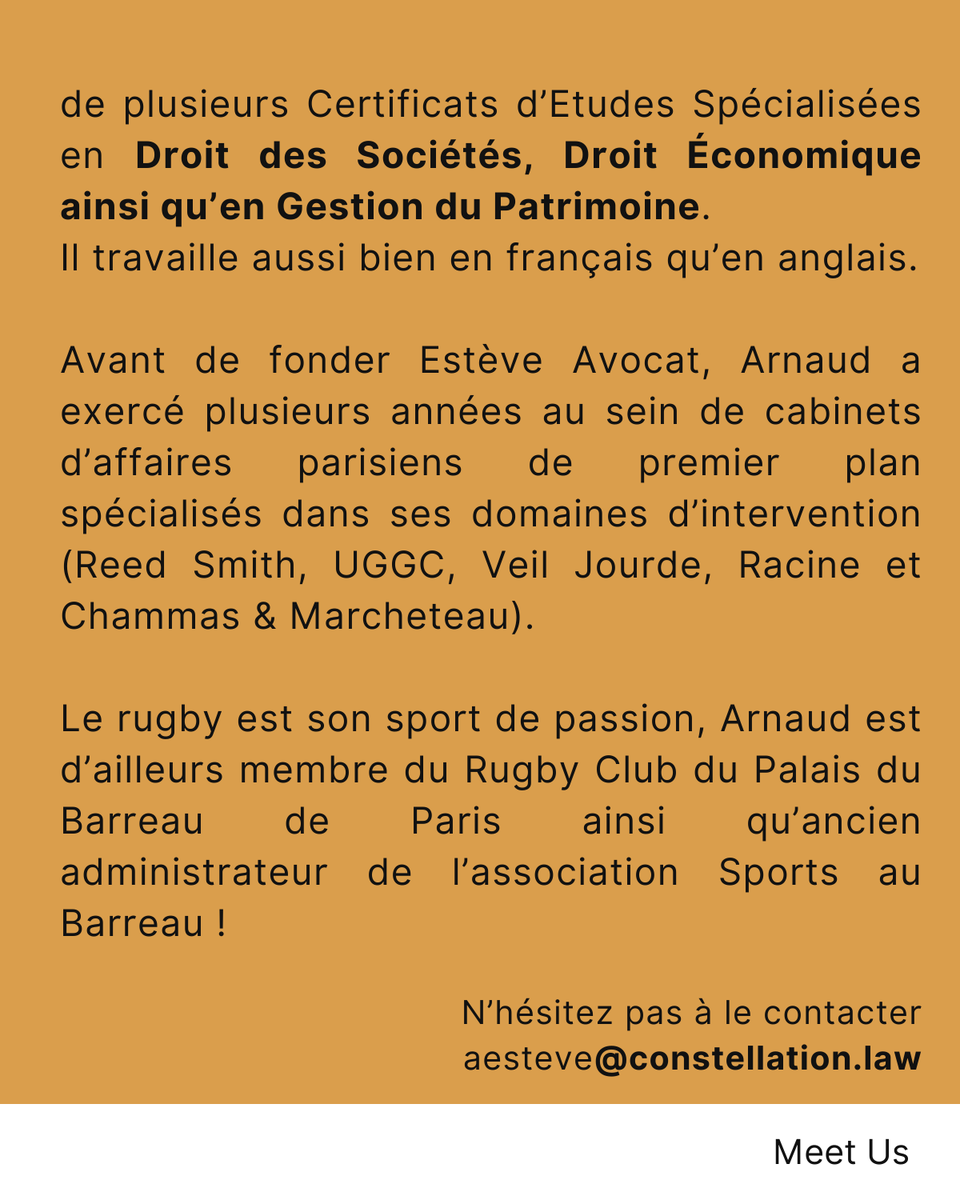 ConstellationL0's tweet photo. [ 🌟 MEET US] Aujourd'hui c'est avec Arnaud Estève, notre nouvel avocat en #droitdesaffaires, que nous faisons connaissance !
Toute l’équipe de https://t.co/EvbQz1PBd8 se réjouit de son arrivée qui vient renforcer l’équipe en charge des opérations sur le capital des sociétés. https://t.co/pNVhtJHUaF