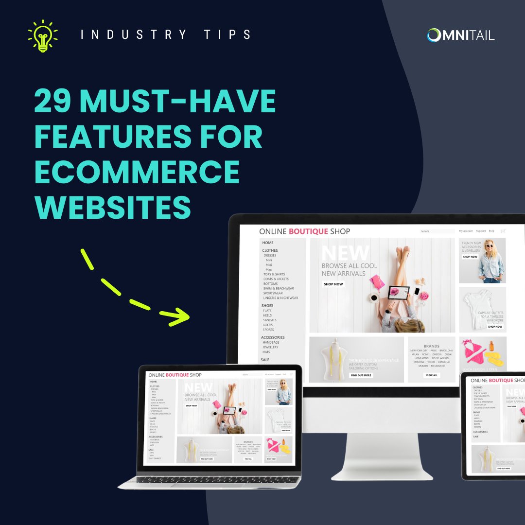 Omnitail_LLC's tweet photo. Boost traffic, conversions, and sales! 🚀 #SearchEngineJournal lists 29 must-have features for #eCommerce sites:

🔍 Internal site search
🎥 #ProductVideos
🔄 Generous return policy
💳 Multiple payment options
📨 #Email &amp; #SMS Opt-In

Learn more. https://t.co/DirtINhwYU https://t.co/yzBUhRWMJX