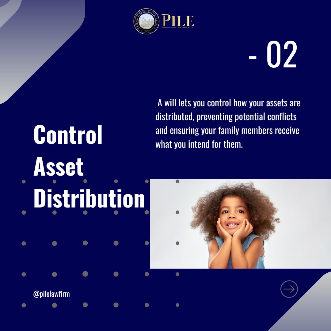 PileLawFirm's tweet image. Tip 2: Control Asset Distribution
A will ensures your assets are distributed according to your wishes, preventing conflicts and providing for your family. #AssetDistribution #WealthPlanning #MinorityFamilies