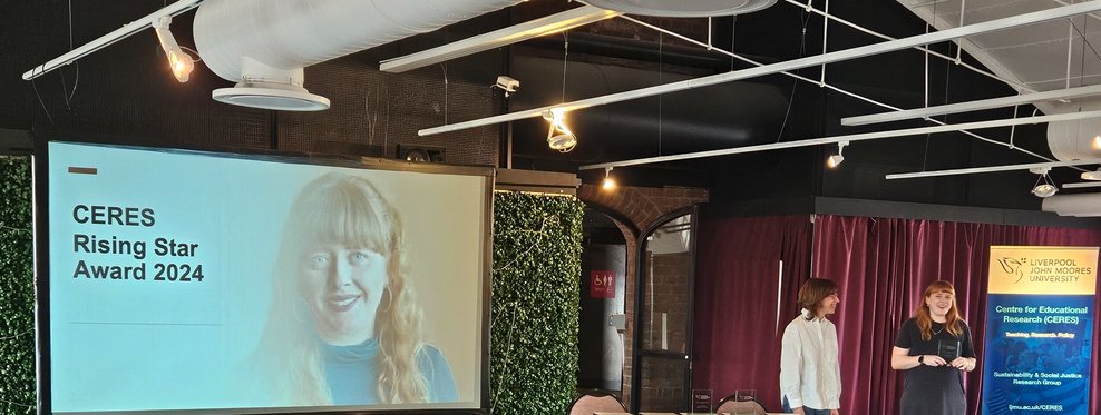 Victoria Brennan given the Centre for Educational Research (CERES) 2024 Annual Conference Rising Star award @LJMUImpact <a href="/ljmu_education/">LJMU School of Education</a>