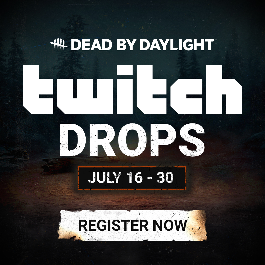 DeadbyDaylight's tweet photo. ➡ Pre-register now and start earning these Twitch Drops today at 11AM ET during our July Release &amp; 2v8 Livestream!

🔗 https://t.co/lPZ7uChpub https://t.co/G1yU57xsAU
