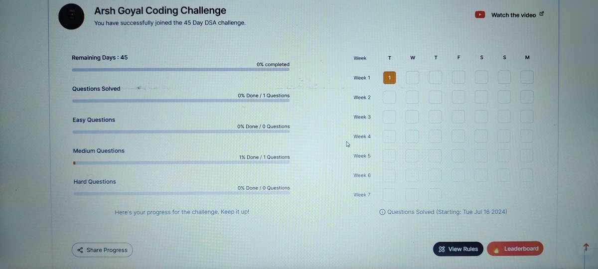 M_Aamir07's tweet photo. Absolutely thrilled to join the 45-day #DSAChallenge! 🚀💻 Ready to dive deep into Data Structures and Algorithms, improve my coding skills, and connect with fellow enthusiasts. Let’s get started!
#CrackYourPlacement #CrackYourInternship with @arsh_goyal  DSA sheet.
Day 1 https://t.co/ufNudtfUi0