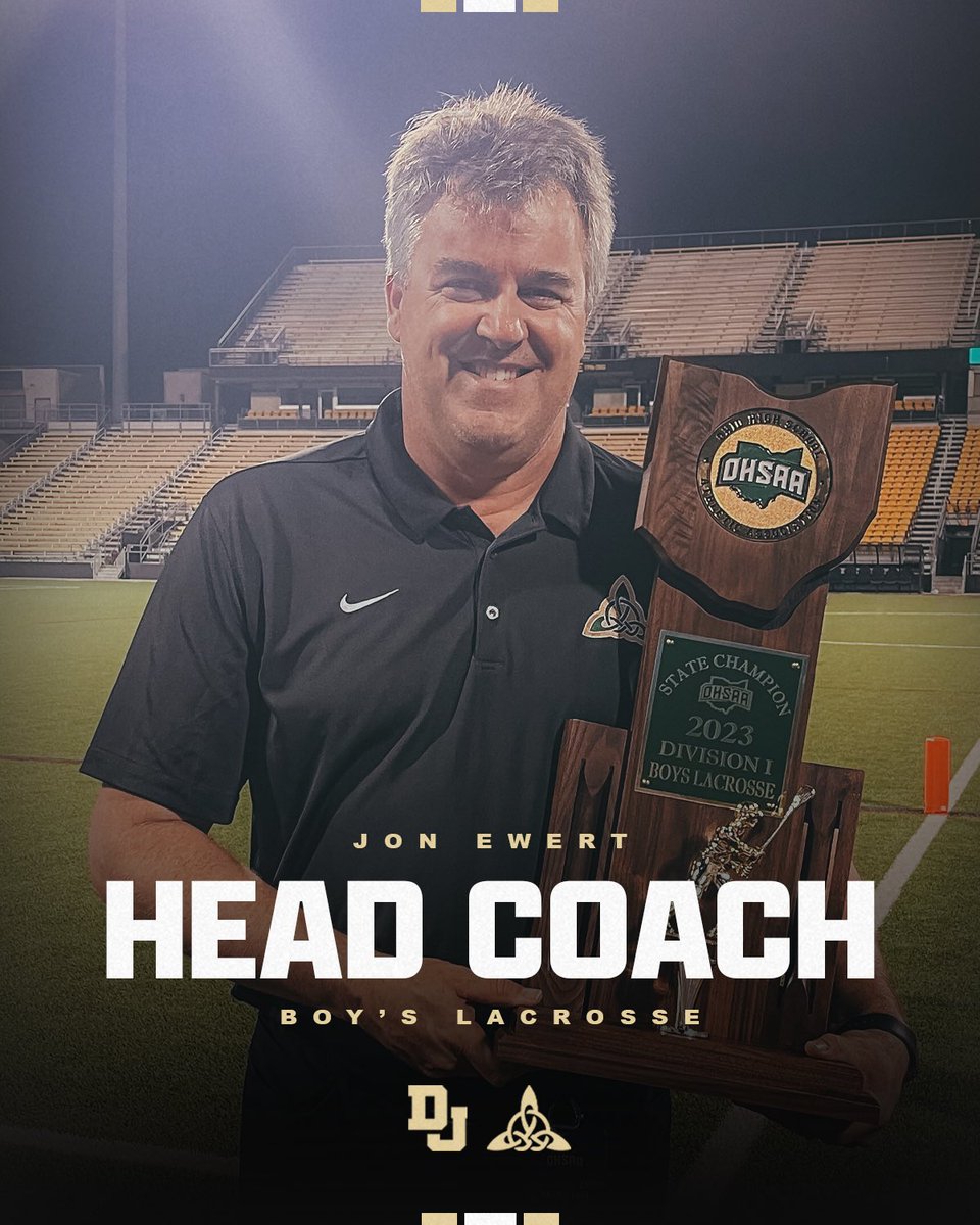 𝐉𝐨𝐧 𝐄𝐰𝐞𝐫𝐭 𝐍𝐚𝐦𝐞𝐝 𝐇𝐞𝐚𝐝 𝐂𝐨𝐚𝐜𝐡

Dublin Jerome names Jon Ewert as its new Head Boy’s Lacrosse Coach. 

Ewert has served as a head coach at Dublin Coffman, Worthington Kilbourne and Columbus Academy over his 34-year coaching career.

Congratulations, Coach Ewert!