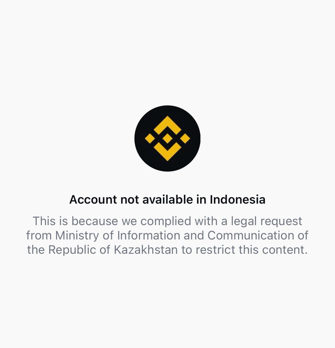 anggaandinata's tweet photo. Breaking: Instagram banned several global exchange account in Indonesia due to legal request by goverment.
@WuBlockchain https://t.co/9lmASc3mRY