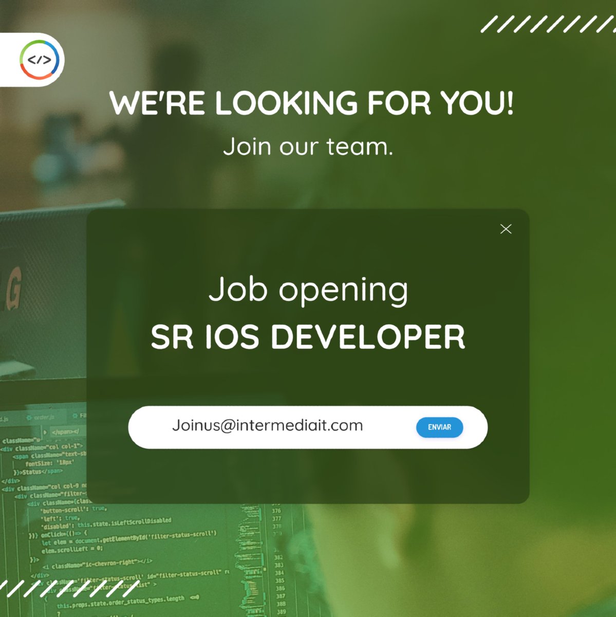 SR iOS Developer 📱💼
📧 Send your CV to: Joinus@intermediait.com