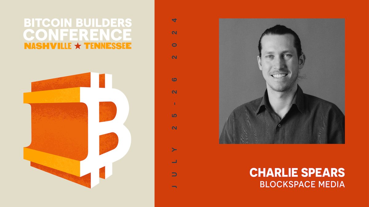 Speaker Announced: Charlie Spears

<a href="/cbspears/">cbspears ◉</a> is the founder of <a href="/blockspacepod/">Blockspace Media</a>, a leading B2B media product for bitcoin and mining content. 

Register for the event from July 25-26 at Nashville to learn about the evolving Bitcoin ecosystem:

bitcoinbuilders.io