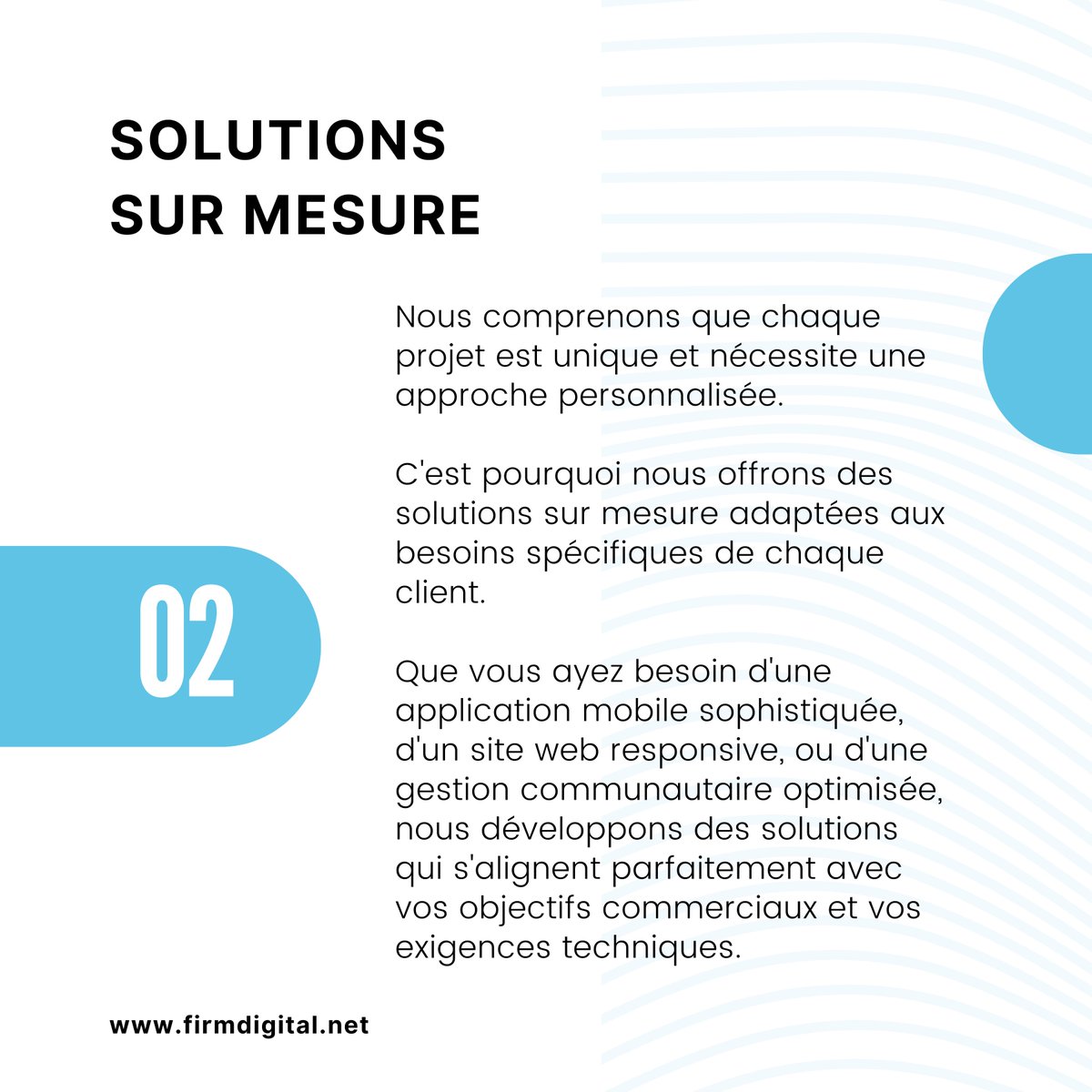 firmdigitalsarl's tweet photo. 📊 Pourquoi Choisir FIRM DIGITAL SARL pour Vos Projets Digitaux ? 💼

FIRM DIGITAL se distingue par une équipe d'experts passionnés et des solutions sur mesure adaptées aux besoins uniques de chaque client. 

Site web : https://t.co/XOBk6TvZlL

#tech #TransformationDigitale https://t.co/73oVAMTWRh
