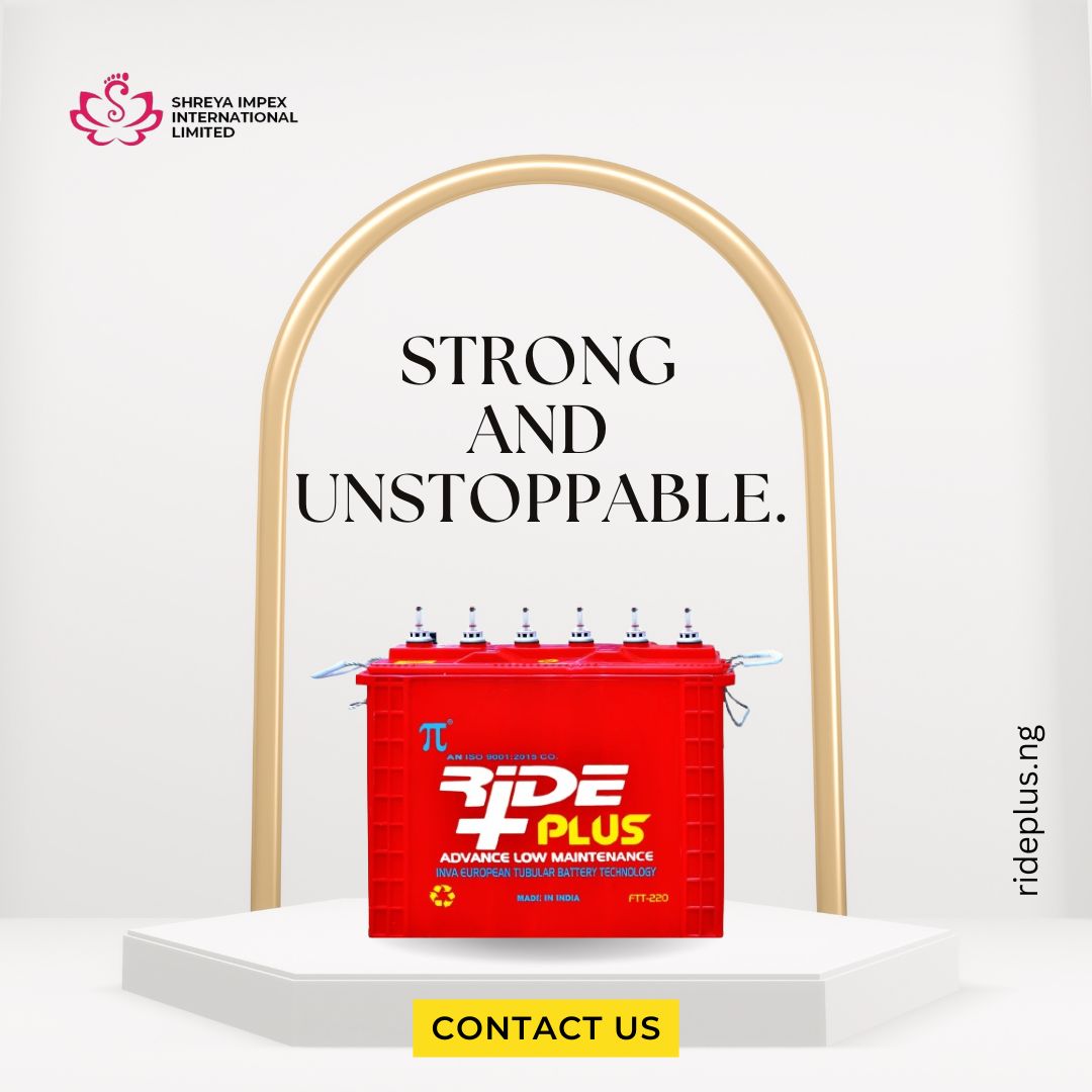 RidePlusBattery's tweet image. Strong and unstoppable: characteristics that define our commitment to delivering reliable energy solutions. 💪
+234 812 477 6512, +234-8129841820.   
info@shreyaimpex.com.ng   
rideplus.ng 
#ReliablePower #UninterruptedPerformance