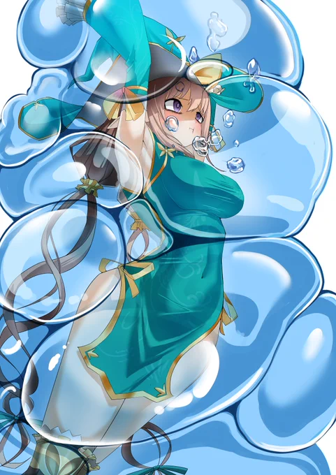 Skeb納品したっていうスライム絵なのです。くるしそう