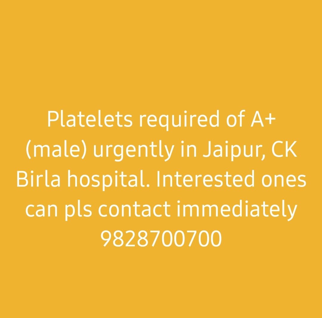 bnamrata's tweet image. Kind souls  in jaipur , please help. A close friend's brother-in-law needs A+ platelets donation. 
@Badass_Superdad @TajinderBagga
#Jaipur #BloodDonate #HelpNeeded