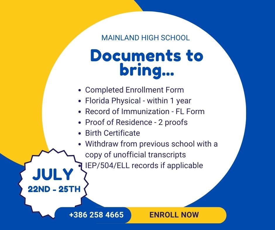 Attention Parents 🚨
Zoned for MHS? 
Let’s work together to ensure your student is ready for August 12th! 📚 Stop by our front office today for an enrollment packet!
