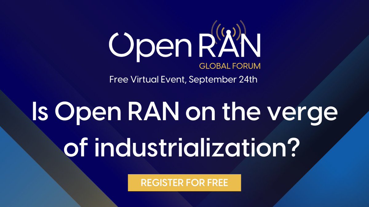 STL Partners (@stlpartners) on Twitter photo We're proud to be media partners for this year's 6th edition of the Open RAN Global Forum, where experts will delve into the latest intricacies of Open RAN. #OpenRAN <a href="/rcrwirelessnews/">RCR Wireless News</a>
Register for free: openranforum.com/page/3753156/r⦠We're proud to be media partners for this year's 6th edition of the Open RAN Global Forum, where experts will delve into the latest intricacies of Open RAN. #OpenRAN <a href="/rcrwirelessnews/">RCR Wireless News</a>
Register for free: openranforum.com/page/3753156/rā¦