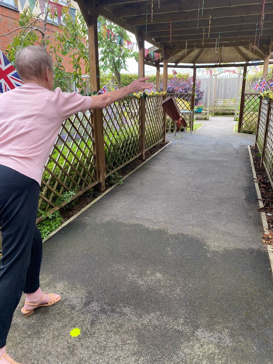 Residents at <a href="/Nelson_Lodge/">Nelson Lodge</a> got creative during #AnchorGames with a round of "Hurl the Handbag". Congratulations to Jean who managed to hurl it the furthest down the path.

anchor.org.uk/anchor-games