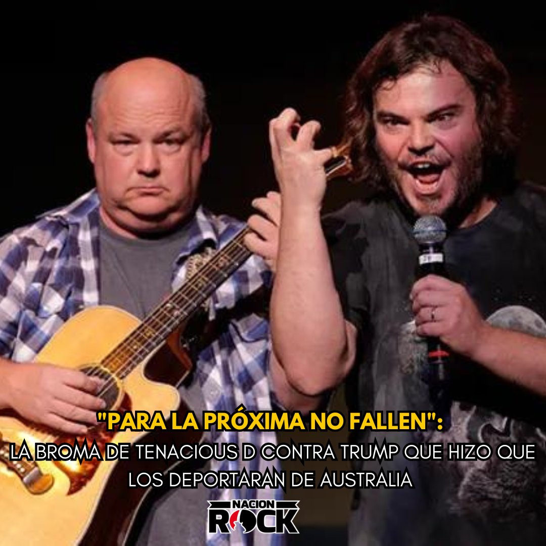 Tras los recientes dichos de #TenaciousD contra #Trump a modo de broma en concierto, fueron deportados de Australia 🤨

Jack Black emitió un comunicado al respecto, dónde confirma la cancelación de su tour. 

Acá los detalles de todo lo sucedido ⬇️

nacionrock.com/para-la-proxim…