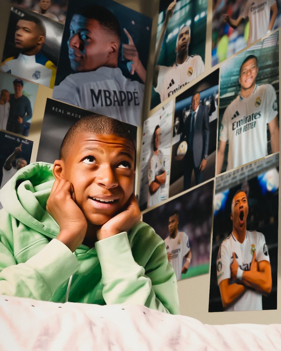 realmadridfra's tweet photo. 🤍💭 "J’ai dormi pendant beaucoup d’années avec le rêve de jouer au Real Madrid et aujourd’hui, mon rêve s’est réalisé".
#WelcomeMbappé https://t.co/lY5xdXCOAk
