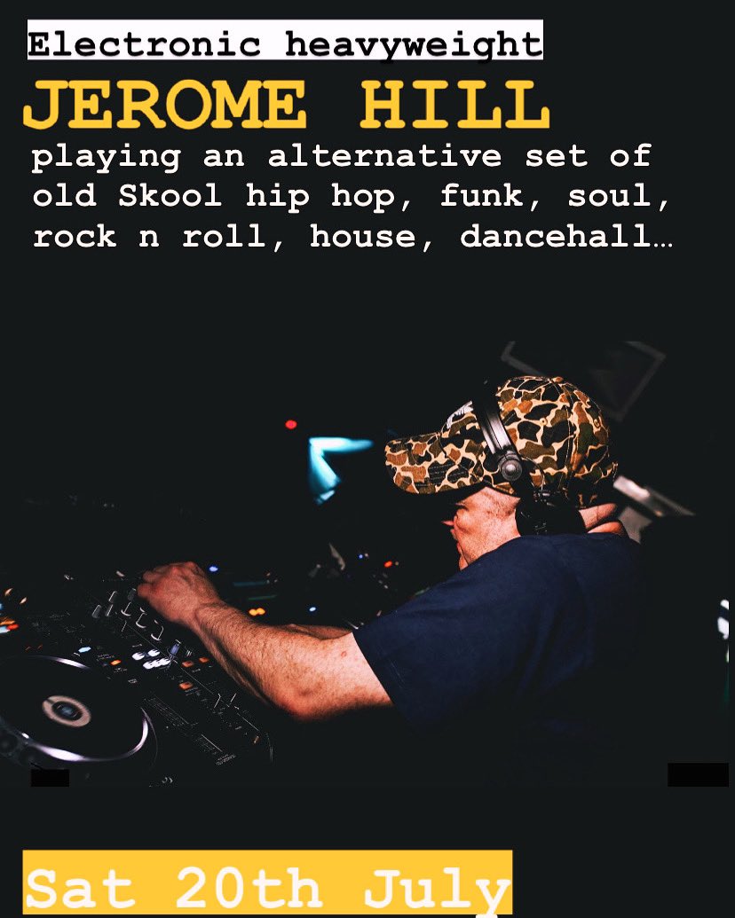 Electronic heavyweight, Jerome Hill, is here this Saturday night 9.30-00.30 playing an alternative set of old skool hip hop, funk, soul, house, dancehall and anything that gets the dance floor swinging 🙌 <a href="/DJJeromeHill/">Jerome Hill</a> #hackney #dalston