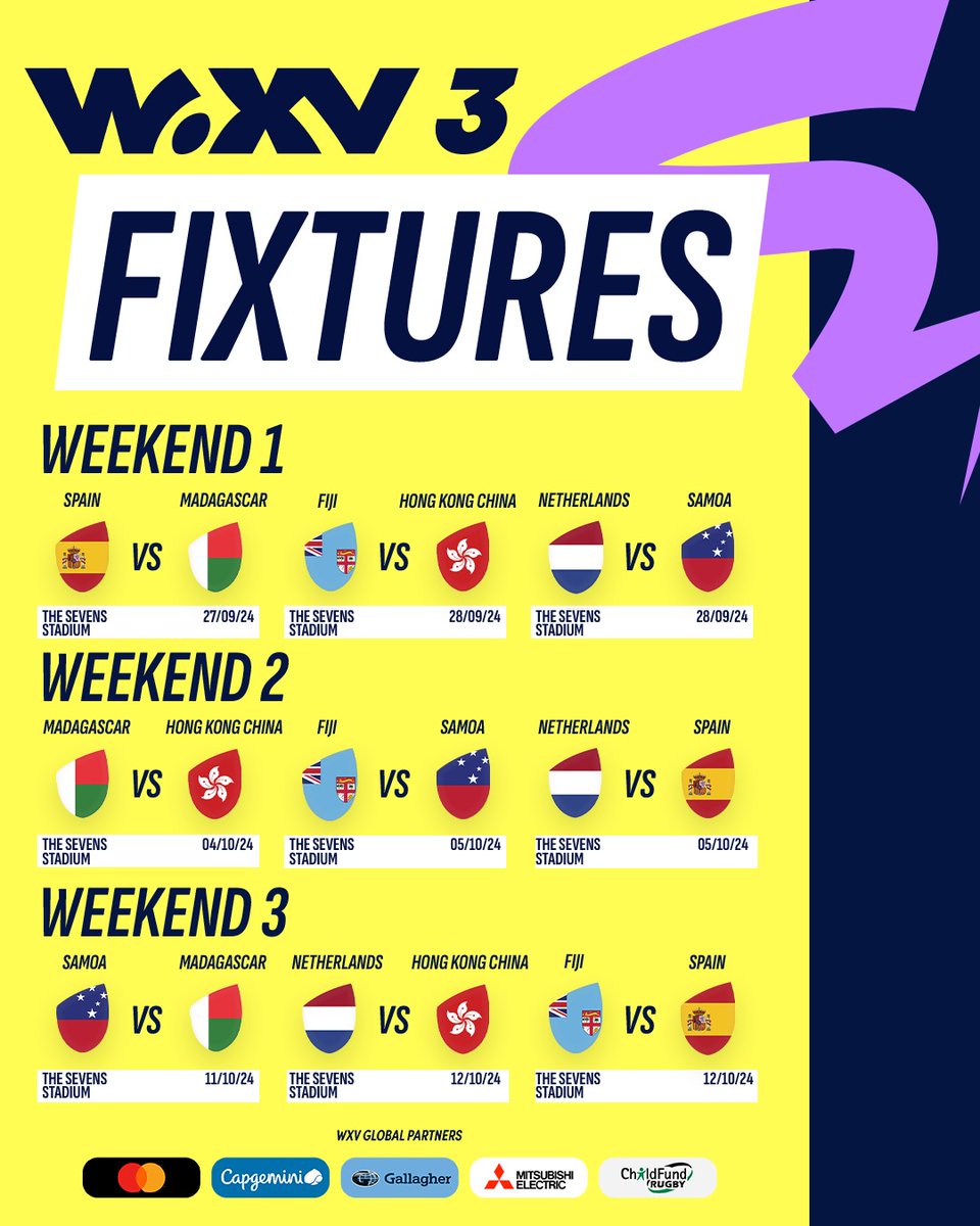 BillBeaumont's tweet photo. WXV returns in September as the world's best players build towards #RWC2025 and a generational moment for our sport. Today, we announced the fixtures and fans can now start to plan. 
https://t.co/aGJNYBLIZ0 https://t.co/R8vYxrtGfQ