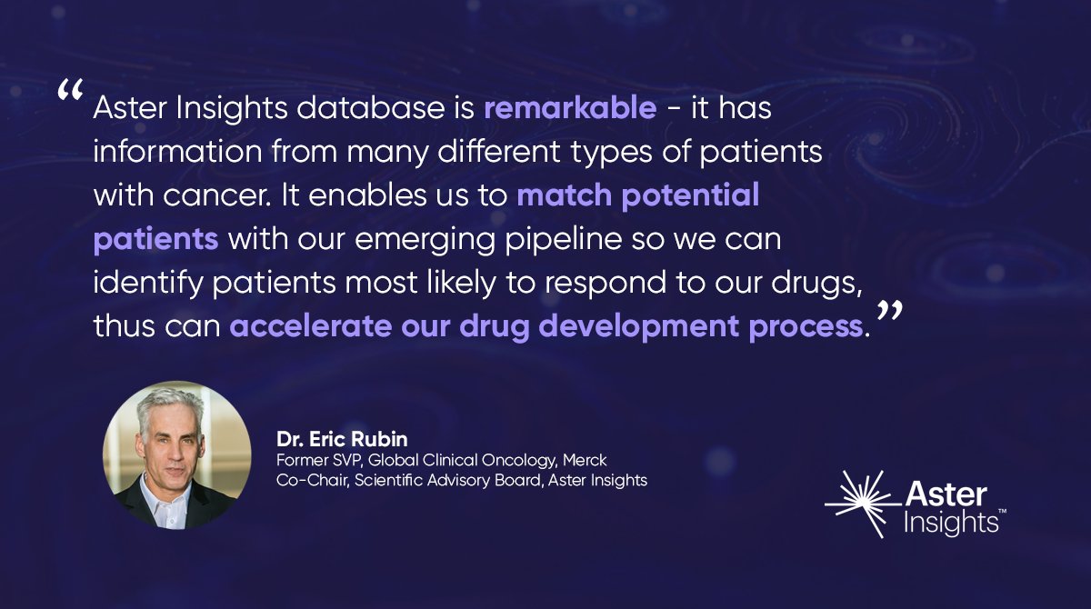 Industry partners often remark on the depth &amp; quality of Aster data + our unique approach to collaborative research with #ORIEN cancer centers across the U.S. Learn from Dr. Eric Rubin how our solutions informed the early development strategy of Keytruda youtube.com/watch?v=dGDkzg…
