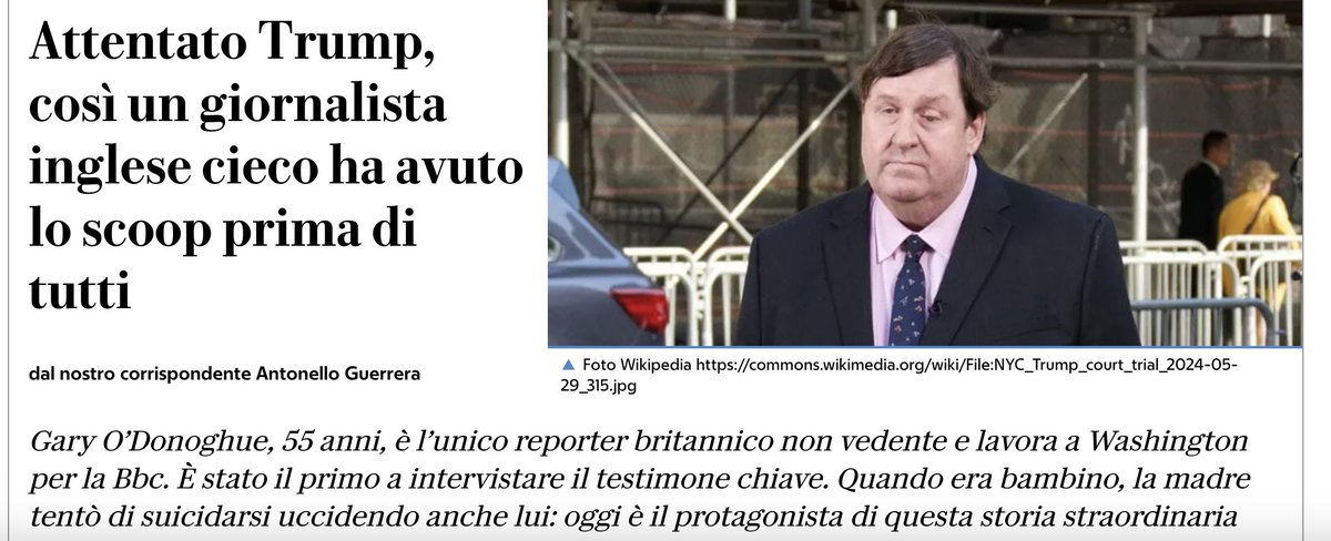 ☀️ L'effetto dell'estate sui titolisti di <a href="/repubblica/">Repubblica</a>:  
"È stato il primo a intervistare il testimone chiave. Quando era bambino, la madre tentò di suicidarsi uccidendo anche lui: oggi è il protagonista di questa storia straordinaria" 
repubblica.it/esteri/2024/07…