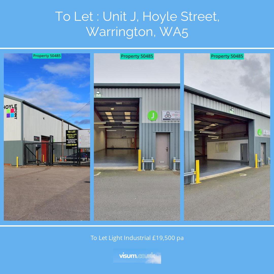 Unit J, Hoyle Street, Warrington, WA5

🛏 0 bed 
🛋 0 reception 
🚿 0 bath 

To Let Light Industrial £19,500 pa 

📲 Get in touch with our team today! 

📞01455 364911 
📧 onthemarket-enquiries@visum.co.uk
