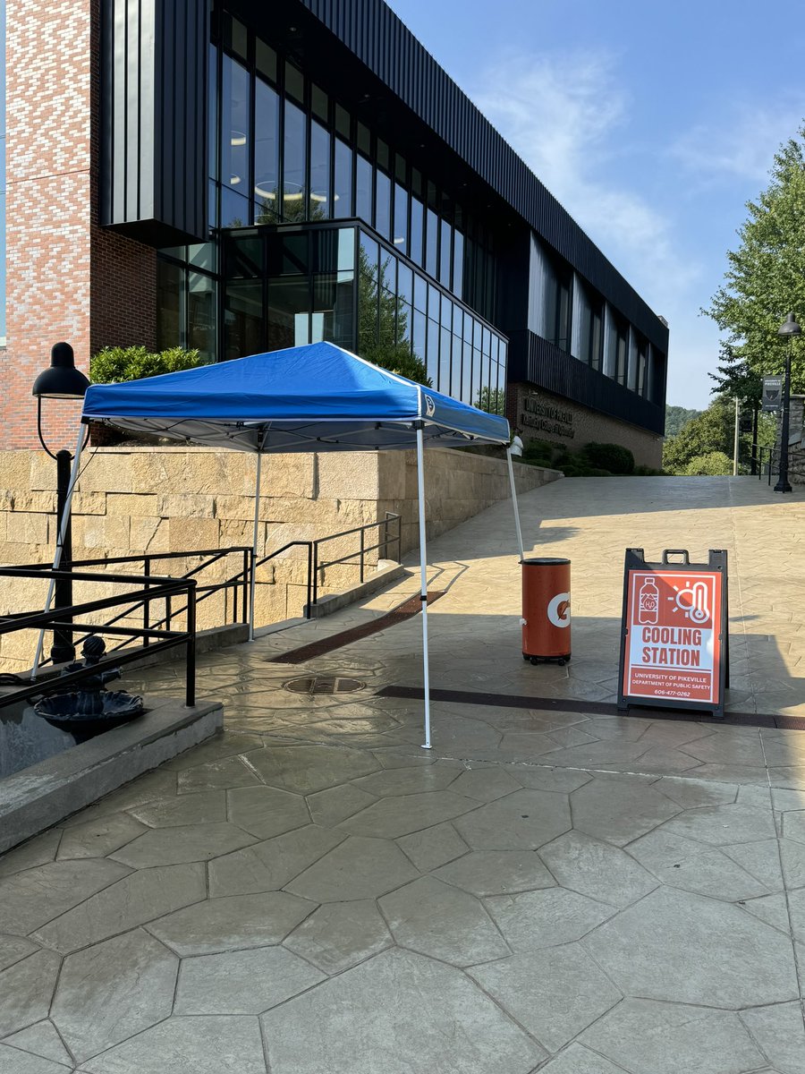 Sunny and Hot, with a high near 96. Heat index values as high as
105.

In addition to the two cooling stations across campus, we have added a Misting Tent on the Plaza- between the HPE Building and Record Memorial.

Take frequent breaks, over hydrate, and take care of yourself!
