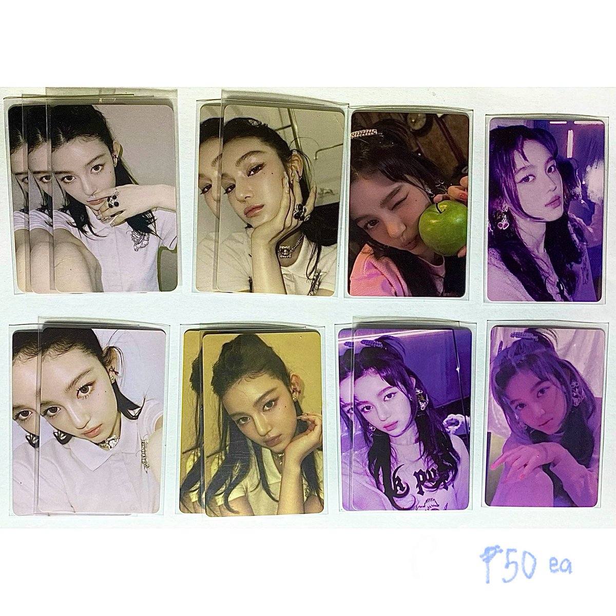 yarjne's tweet photo. newjeans get up photocards !
- see photos 4 prices
- more pcs below ⬇️ 

# newjeans nj new jeans minji hanni danielle haerin hyein pc photocard album get up weverse bag https://t.co/rYpR28VLB2